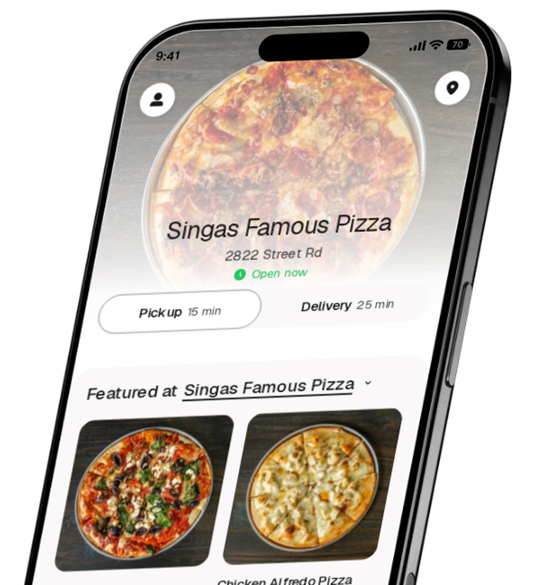 Singas Famous Pizza app preview