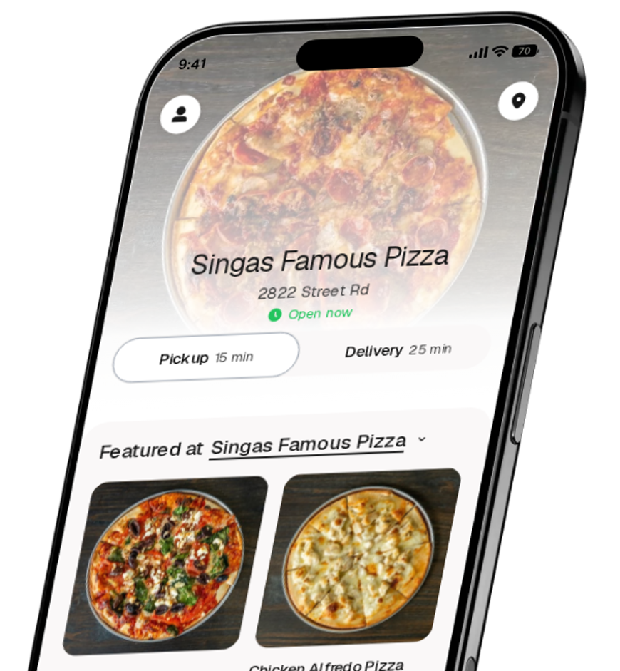 Singas Famous Pizza app preview