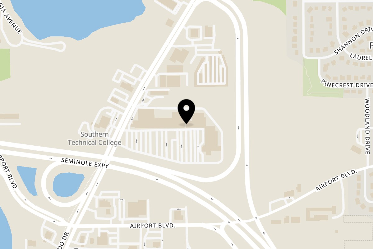 Map showing the location of Singas Famous Pizza Sanford on 2921 S Orlando Dr STE 162 in Sanford