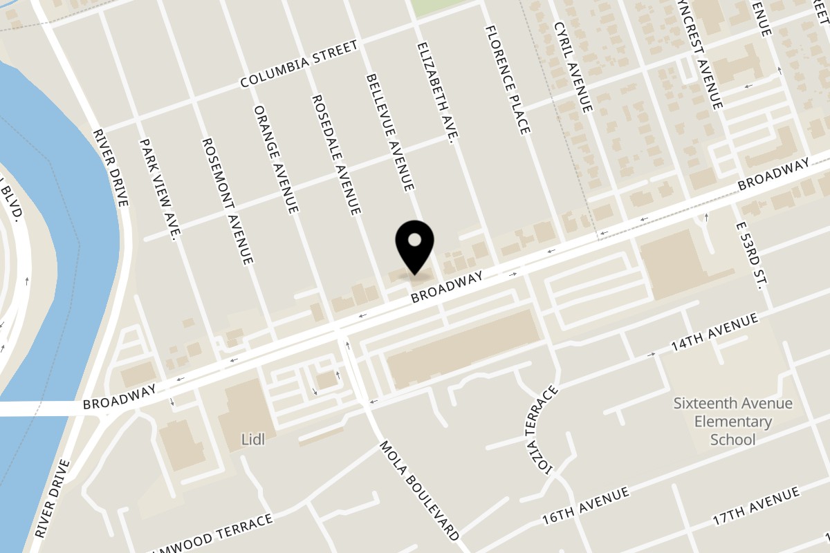 Map showing the location of Singas Famous Pizza Elmwood Park on 95 Broadway in Elmwood Park